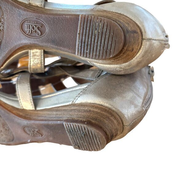 Sofft Women's Rio II Wedge Sandal Silver Metallic Gladiator Strappy Zip Size 8.5 - Picture 9 of 11